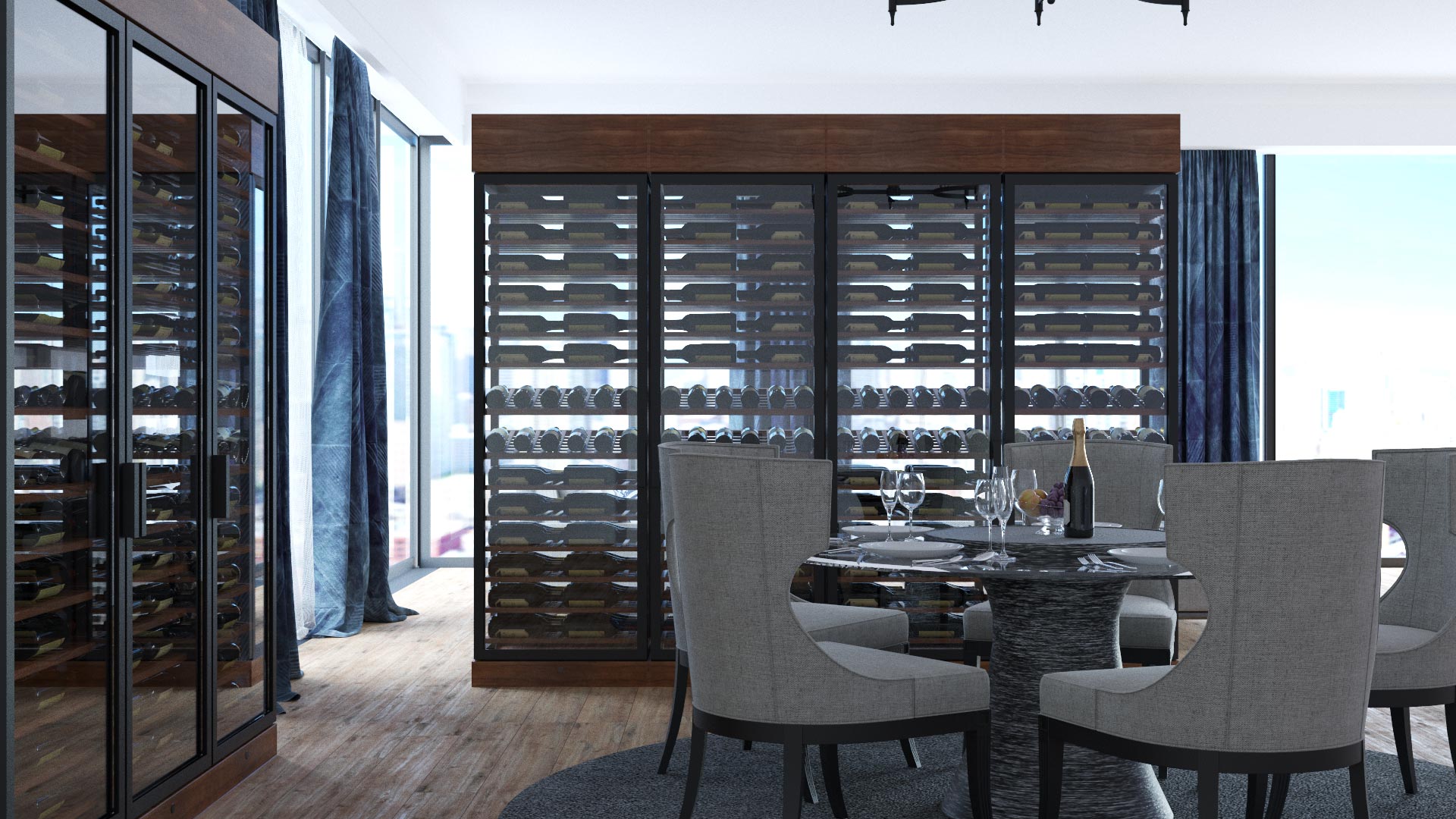 Picture of a dine-in luxury wine cellar